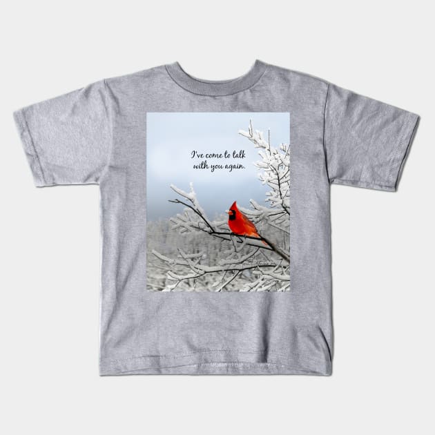 Red Cardinal Bird Photography Kids T-Shirt by FlowerPower4U